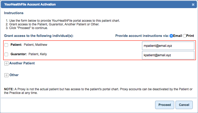 enable access patient guarantor