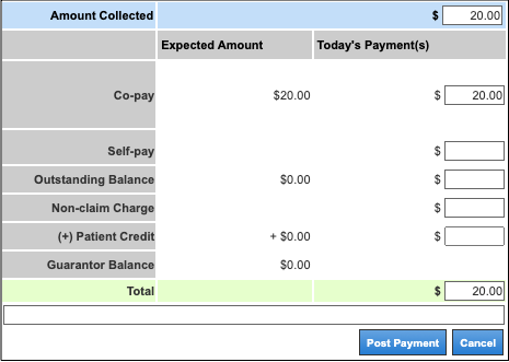 post payment appt