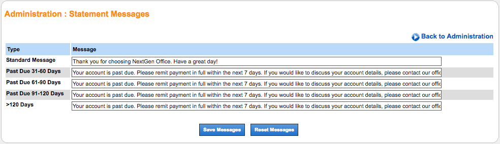 statement messages