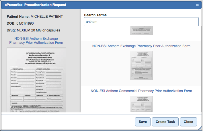ePA form search