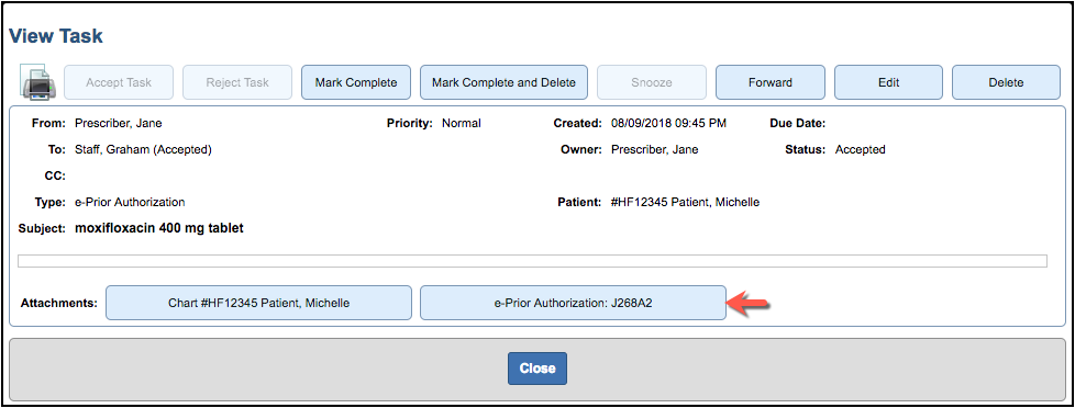 ePA view task