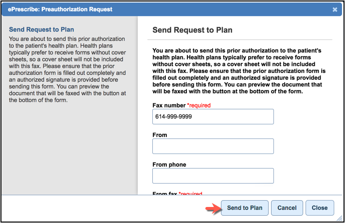 ePA send eFax