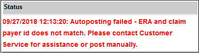 autoposting failed error