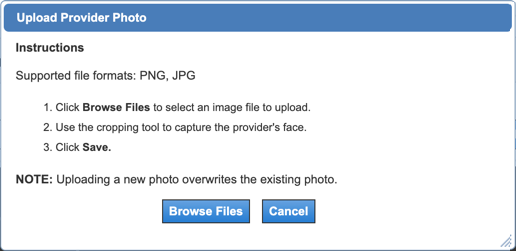 upload provider photo