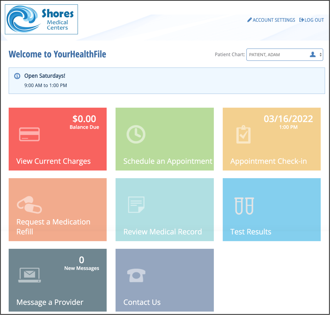 home page
