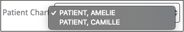 patient chart menu