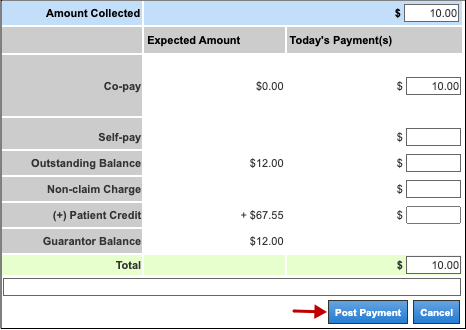 post payment appt