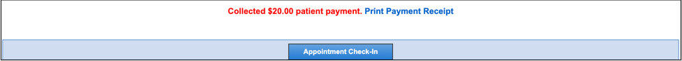 check in print payment receipt