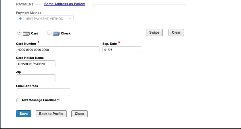 instamed payment plan new payment method