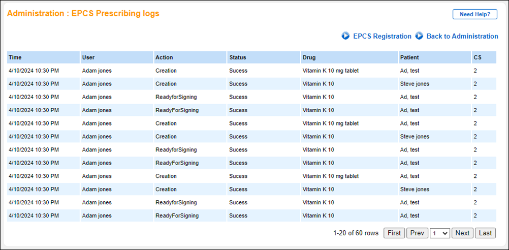 Prescribing Log