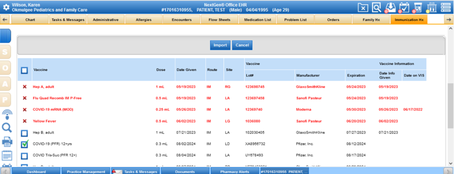selected vacc