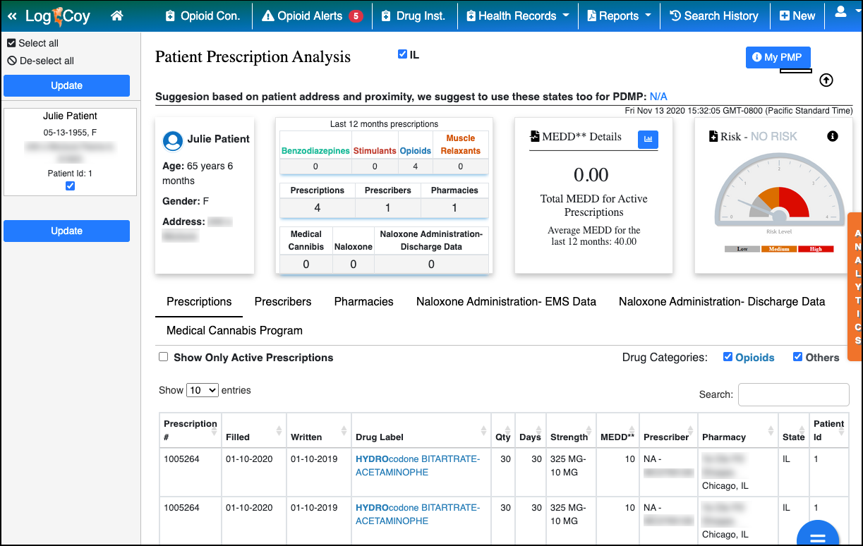 PDMP report LogiCoy