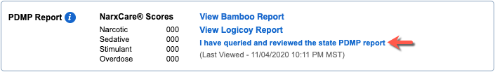 PDMP report queried report