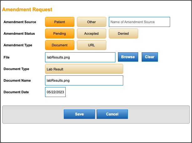 amendment request