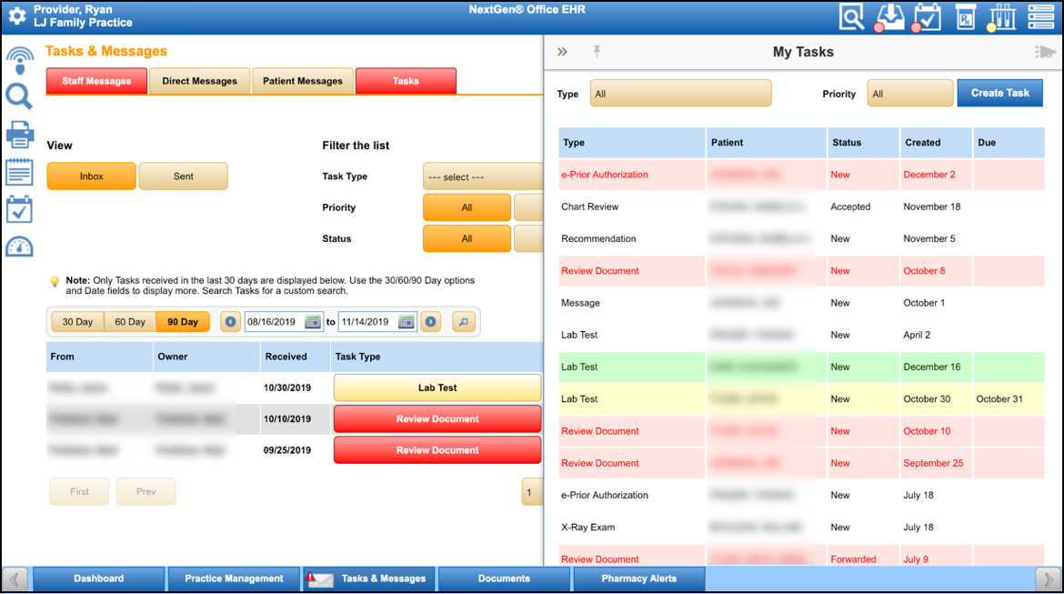 view tasks