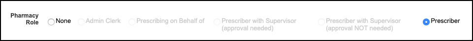 user maintenance pharmacy role