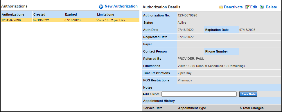 patient registration authorizations