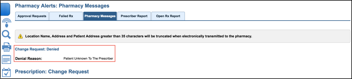change request denied