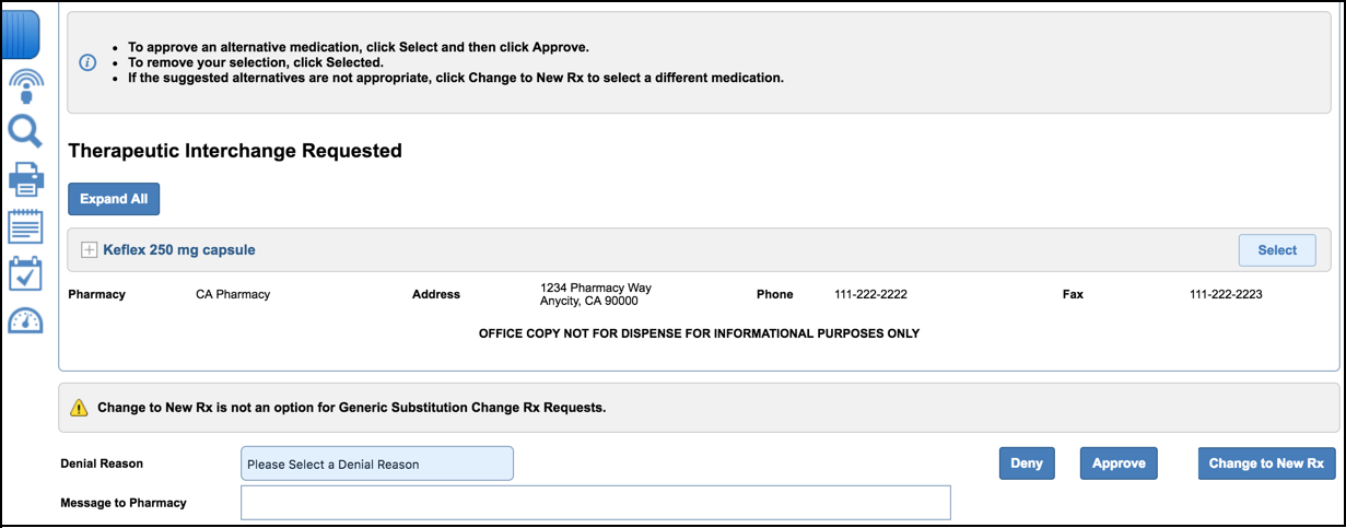 pharmacy change rx therapeutic