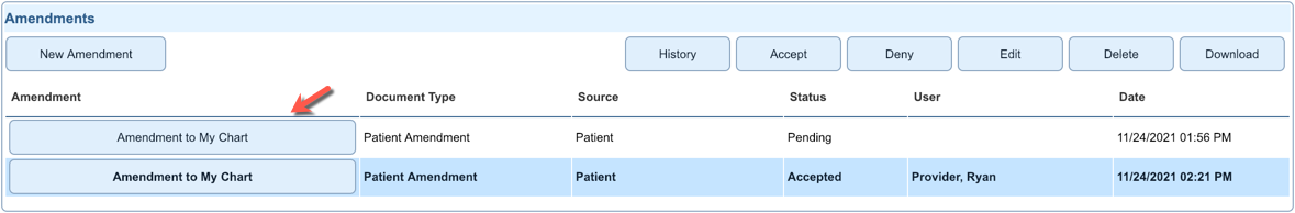 amendments from portal