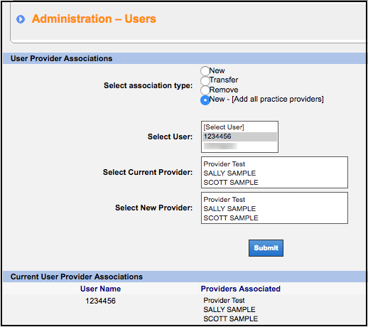user maintenance user associations