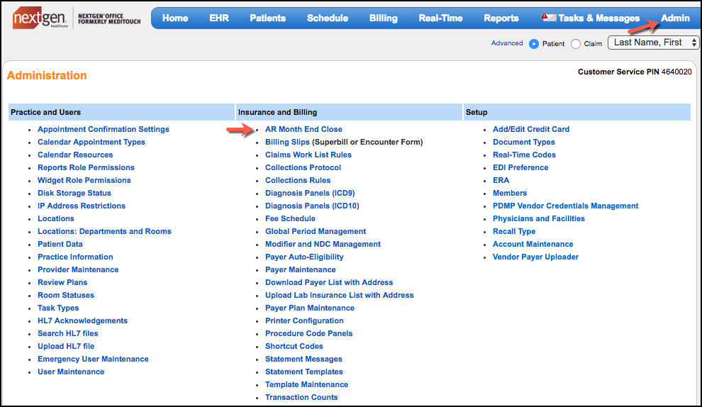 AR month end close navigation