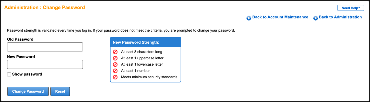 change password