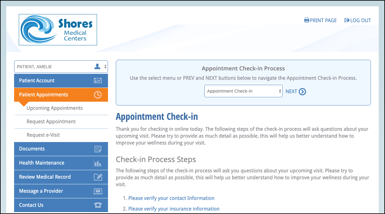 appointment check-in