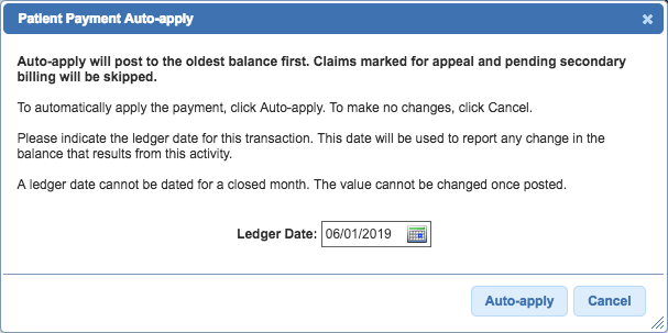 patient payment auto-apply