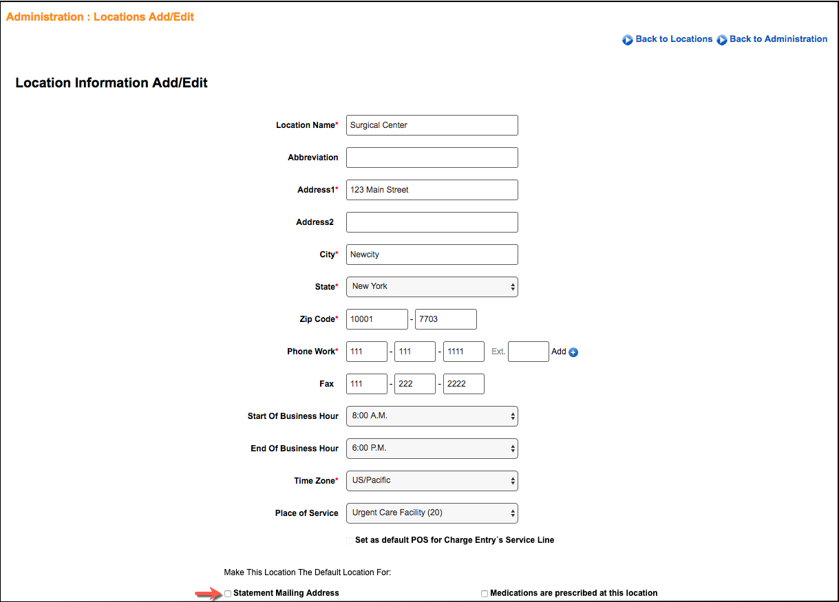 locations statement address