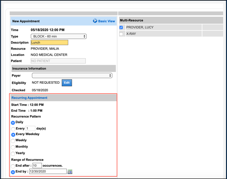 schedule time blocks recurring