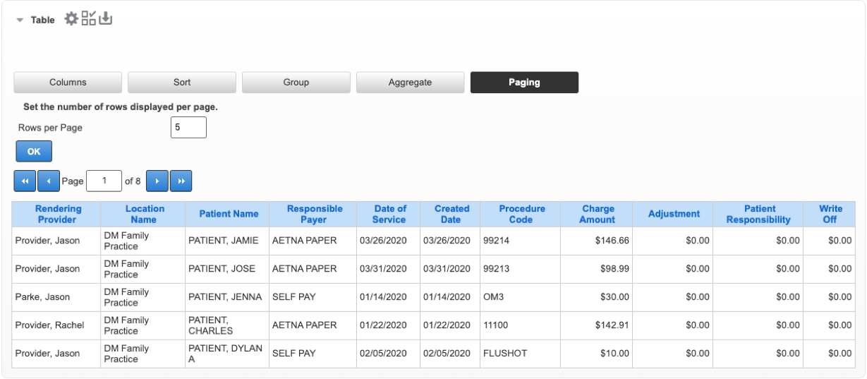 analysis grid paging