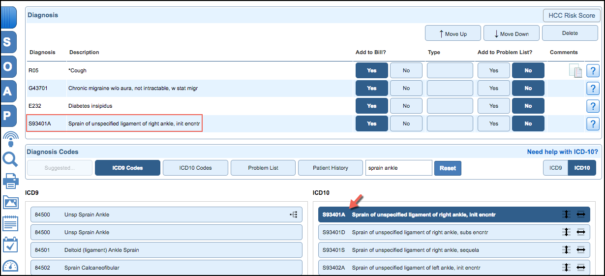 diagnosis coding ICD9 add