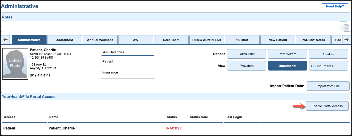 enable portal access