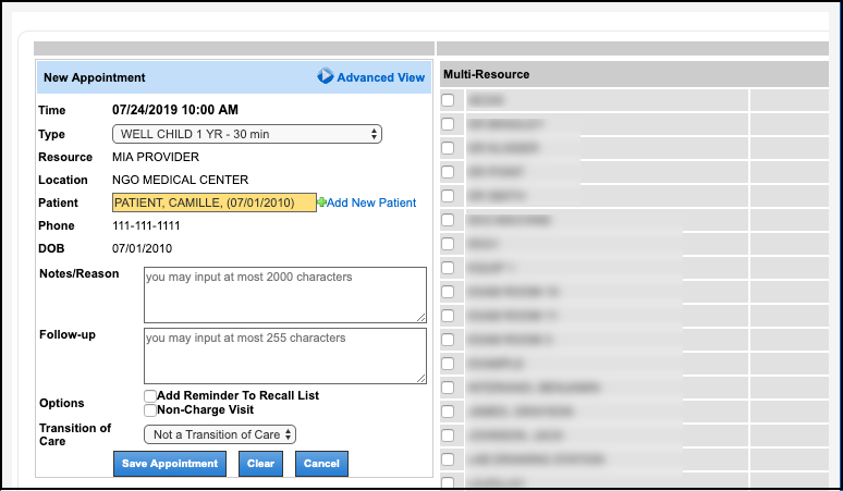 custom check-in processes example appt
