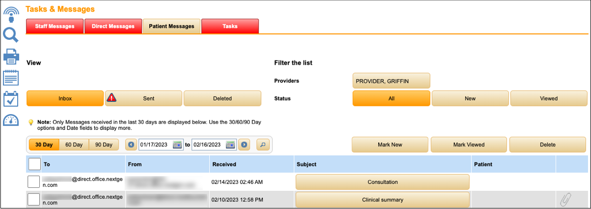 direct messages inbox