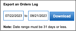 export an orders log