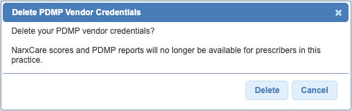 PDMP Appriss delete credentials