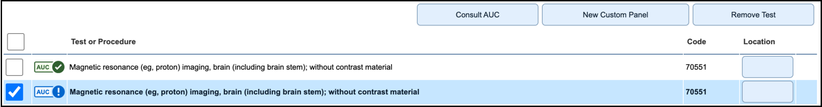 consult AUC completed