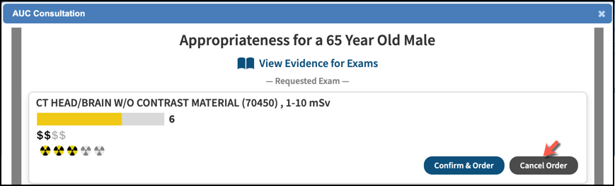 auc consultation cancel order