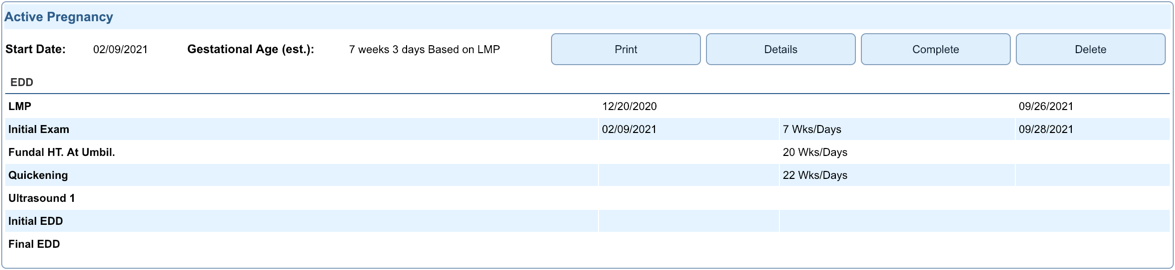 obstetric hx active pregnancy