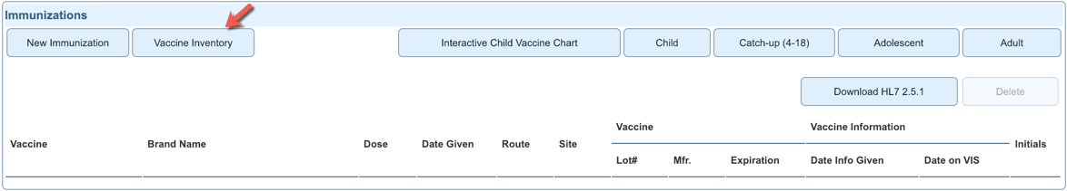 immunizations vaccine inventory