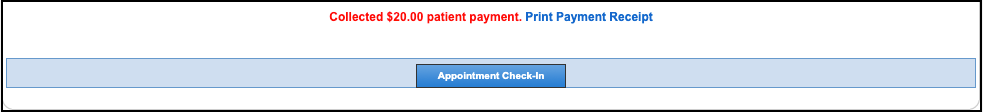 check in print payment receipt