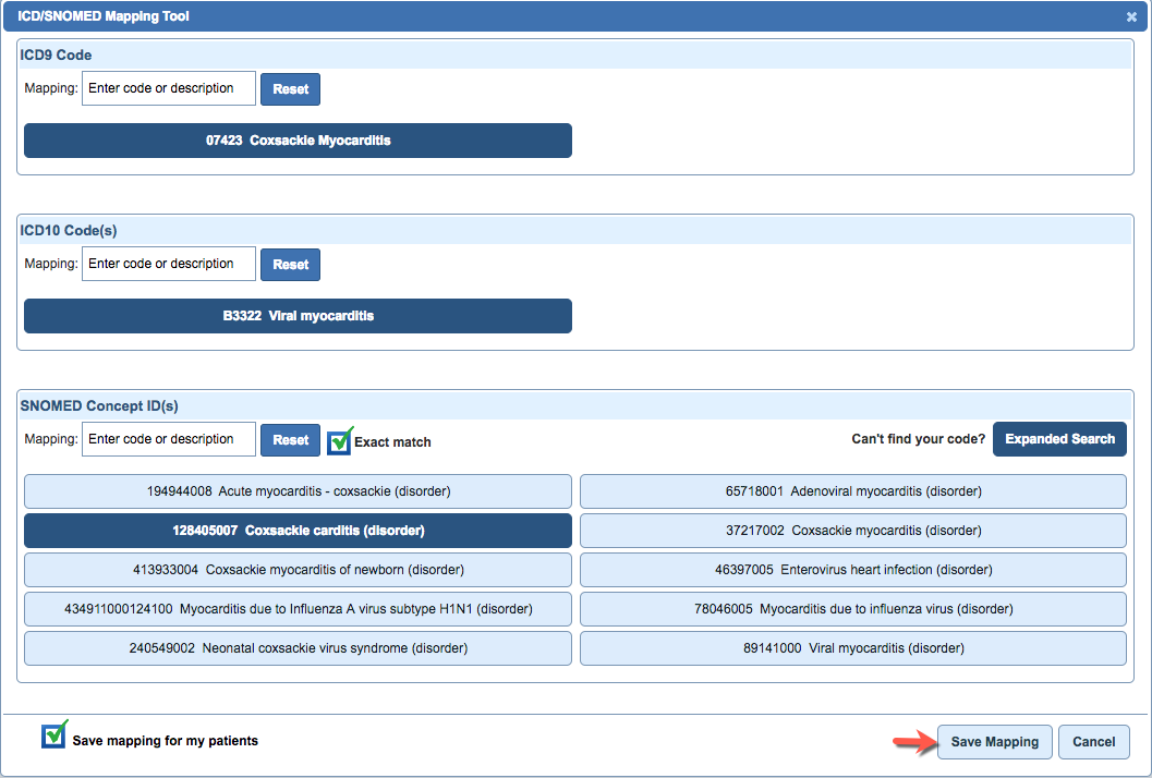 problem list mapping tool