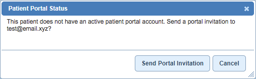 patient message no active portal account