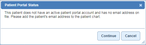 patient message no email