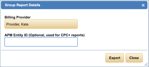 export QRDA group report details