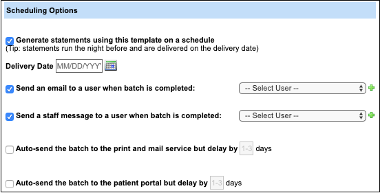 statements scheduling