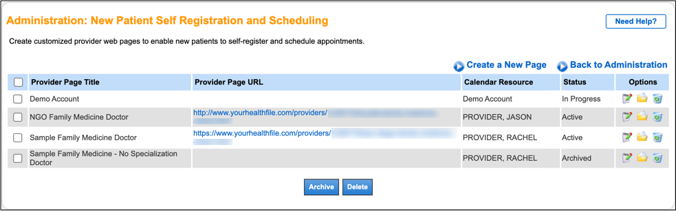 new patient self registration scheduling