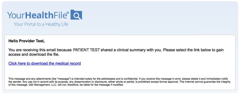 send medical record provider email